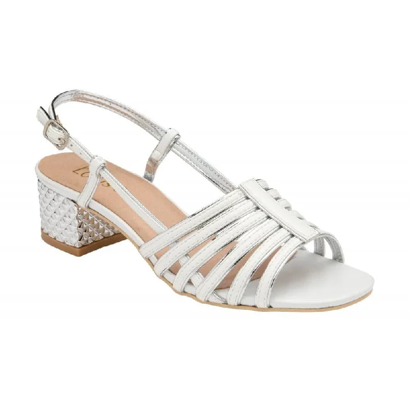 Lotus Cheryl Ladies White Sling Back Heels