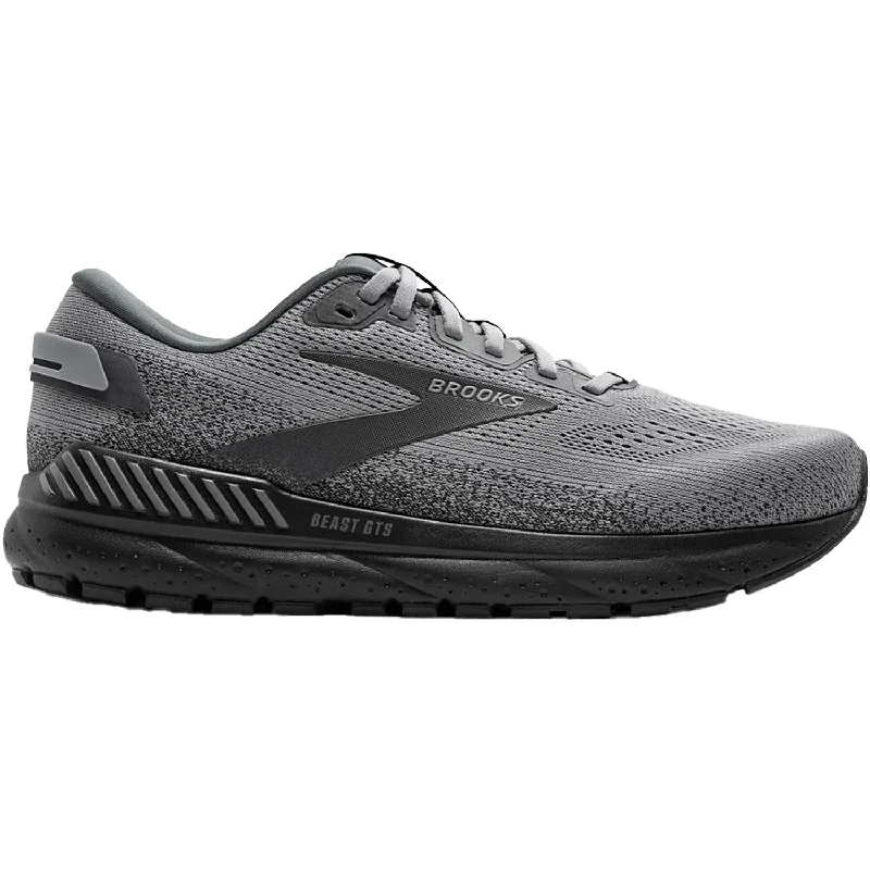 Athletic shoes with grippy heels-Men's Brooks Beast GTS 24 Primer Grey/Ebony Mesh