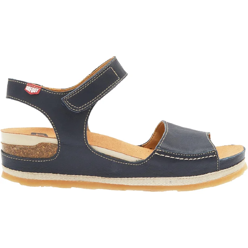 Sandals with firm upper-Women's On Foot Cynara 203 Tucson Marino Navy Leather