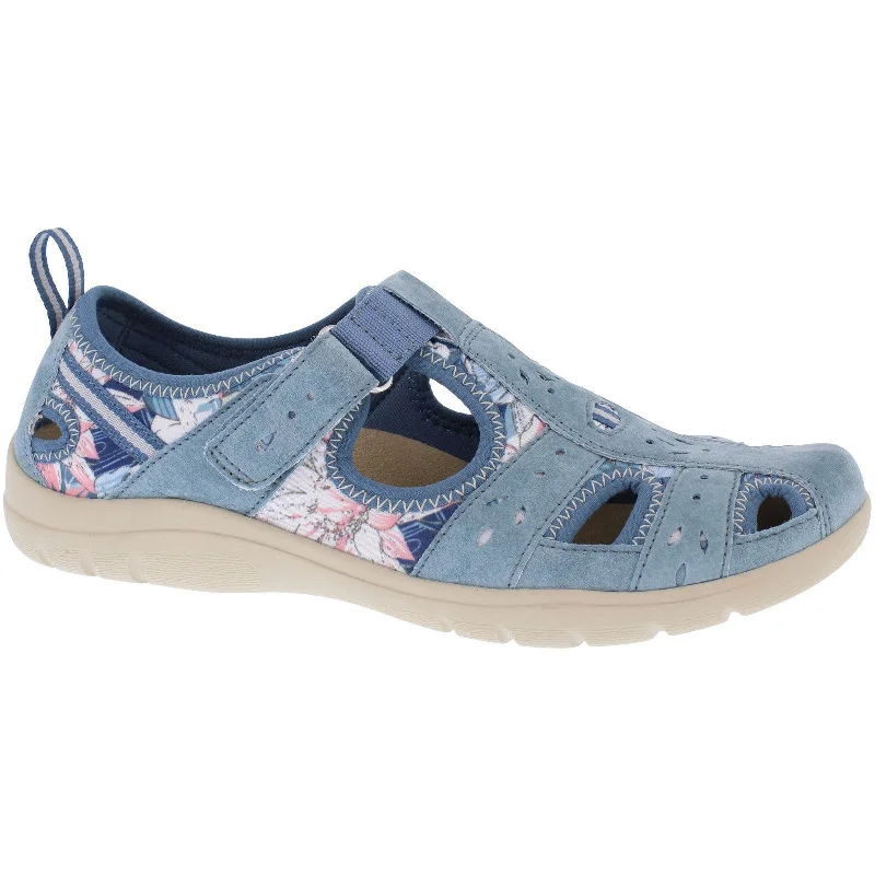 Free Spirit Cleveland Ladies Blue Multi Suede & Textile Touch Fastening Shoes