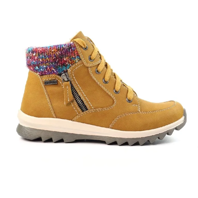 Ankle boots for graduations-Lunar GLB115 Buttermere Ladies Mustard Waterproof Zip & Lace Ankle Boots