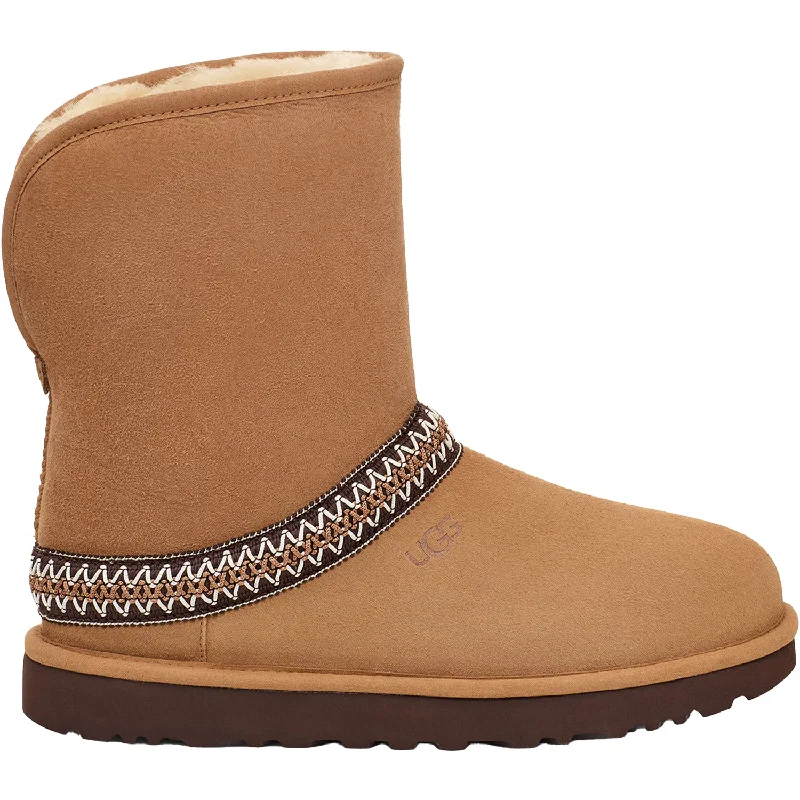 Women's UGG Classic Short Crescent Chestnut Suede