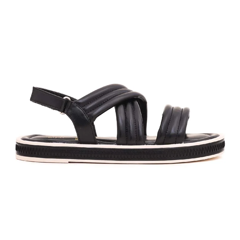 Sandals with simple vibe-Black Formal Sandal FR5192