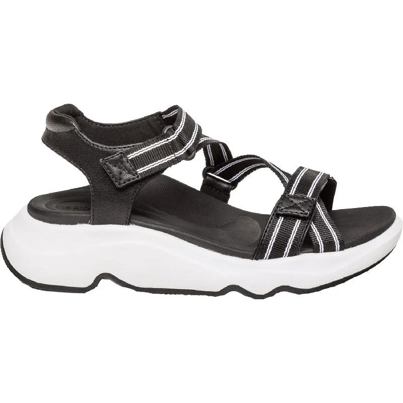 Sandals with deep tread-Women's Aetrex Marz Black Fabric