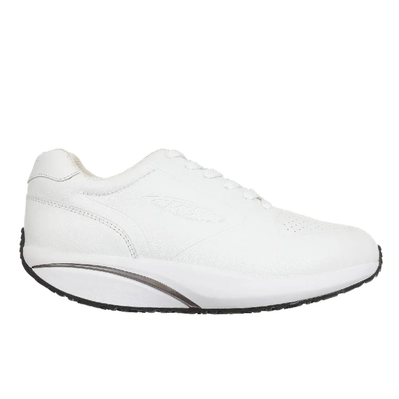 MBT MBT-1997 Ladies Winter White Leather Arch Support Lace Up Trainers