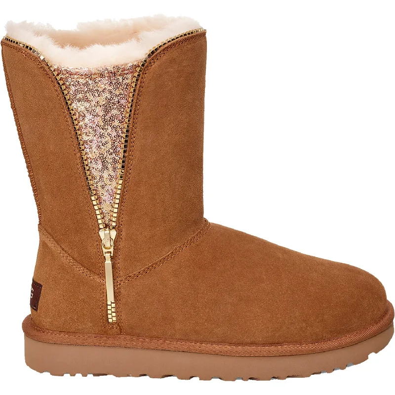 Booties for cozy feelWomen's UGG Classic Zip Chestnut Sheepskin