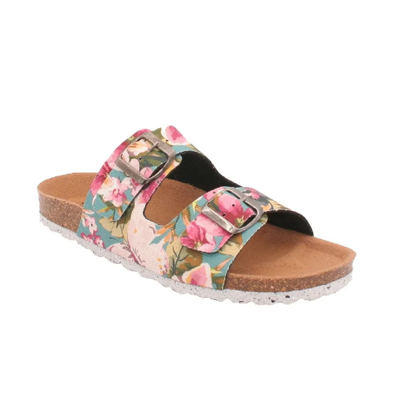 Oxygen Coral Floral Recycled Adjustable Strap Mules