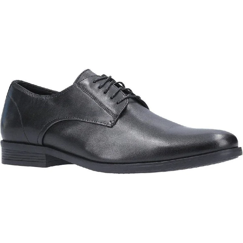 Hush Puppies Oscar Black Leather Clean Toe Dress Shoes