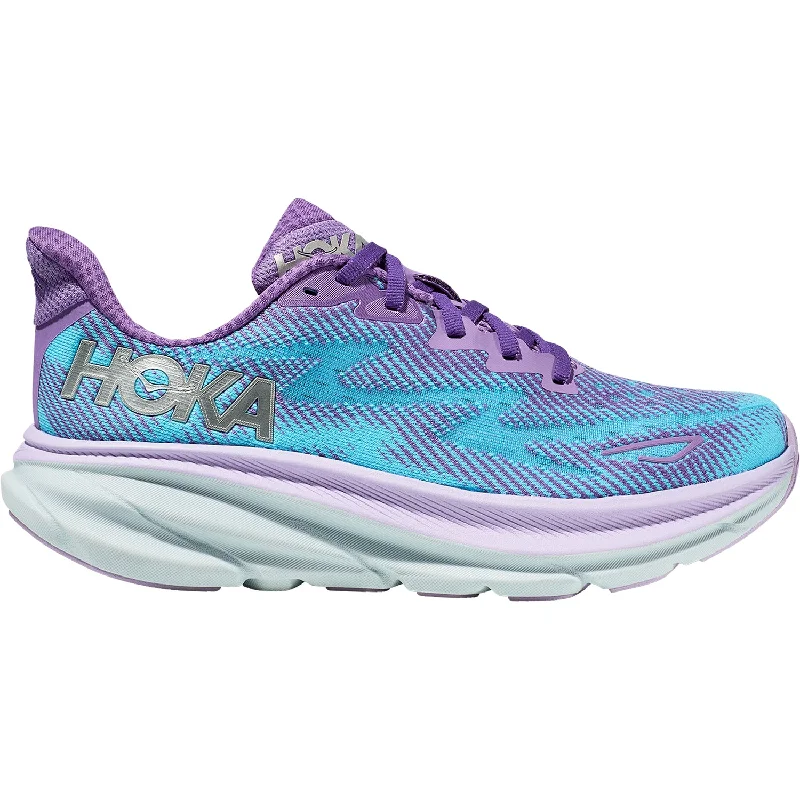 Athletic shoes for leg pain-Women's Hoka Clifton 9 Chalk Violet/Pastel Lilac Mesh