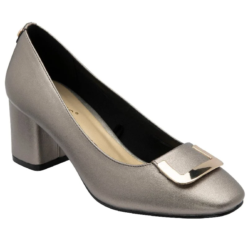 Lotus Aubrey Ladies Pewter Slip On Heels