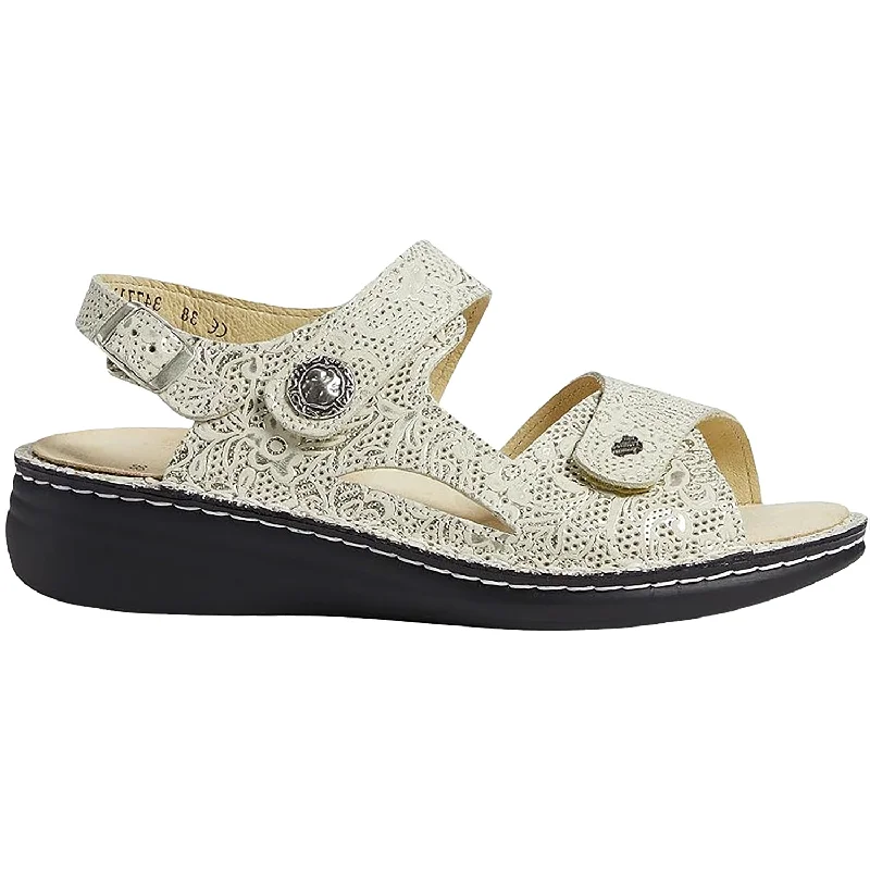 Sandals for petite ease-Women's Finn Comfort Barbuda Finn Mellow Champagne Garden Leather