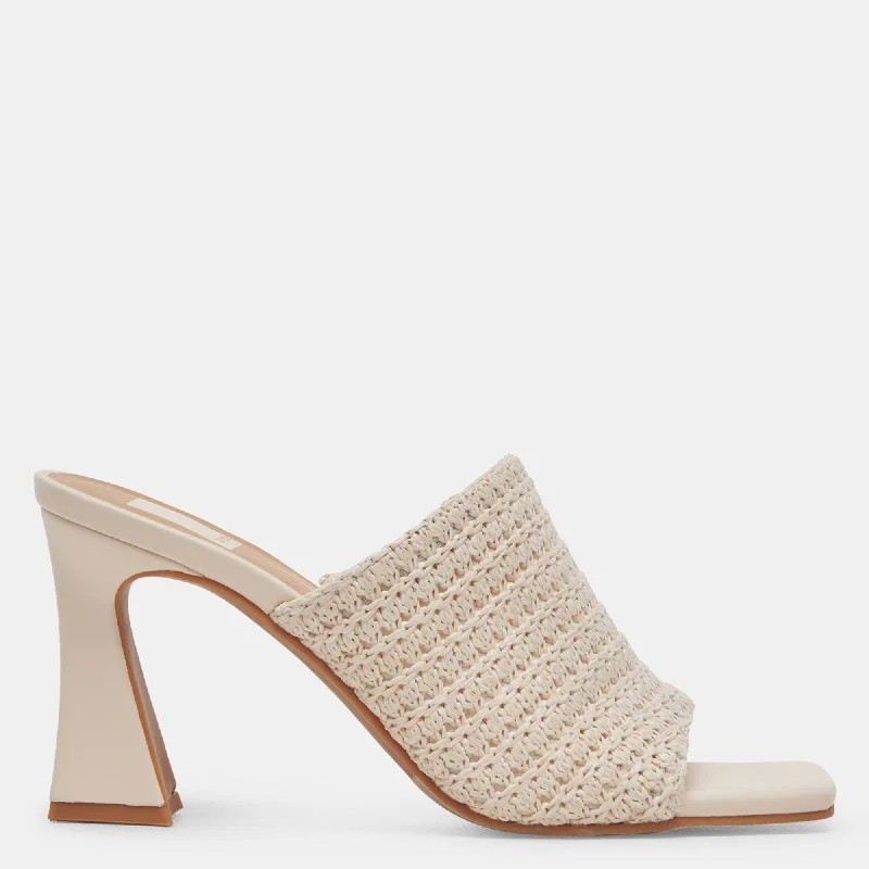 Heeled sandals for backless designNovis Heels Cream Woven