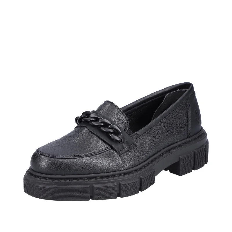 Rieker M3861-01 Ladies Black Slip On Shoes