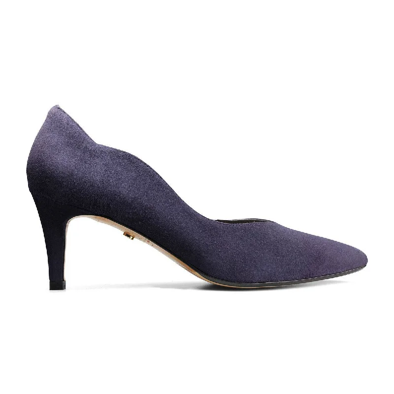 Van Dal Stella 3501 4102 Ladies Midnight Suede Slip On Heels