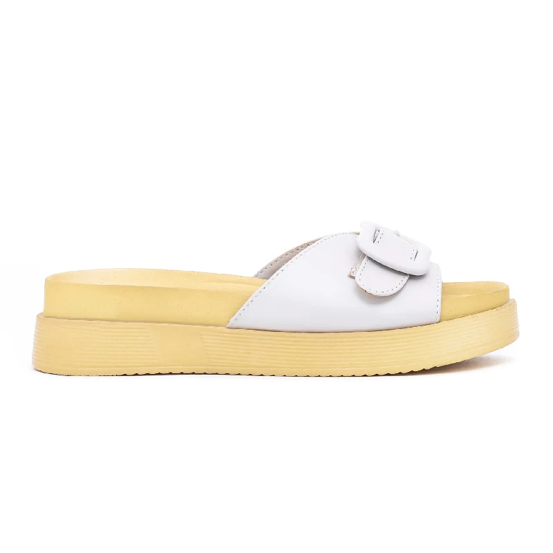 Slippers with minimalist lookCream Formal Slipper FR8015