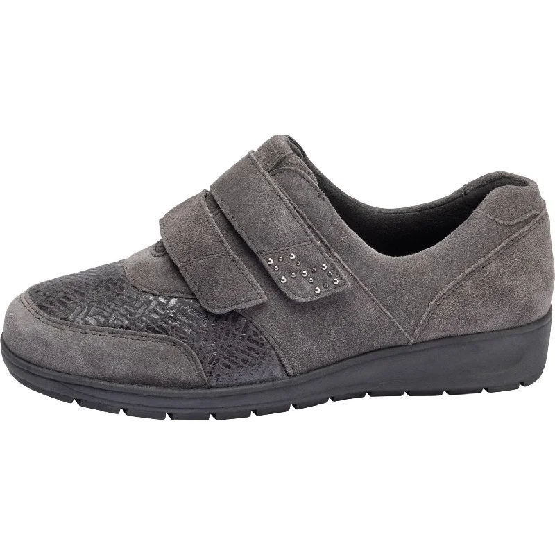 Waldlaufer M12302 406 052 Mimi-S Ladies Grey Suede Touch Fastening Shoes