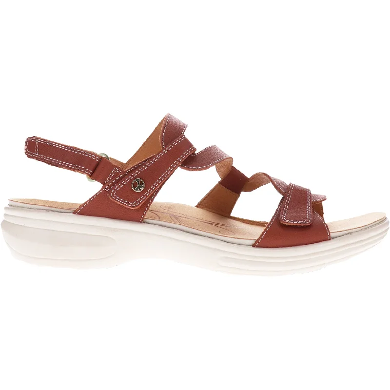 Sandals with poppy pattern-Women's Revere Emerald Cognac Leather