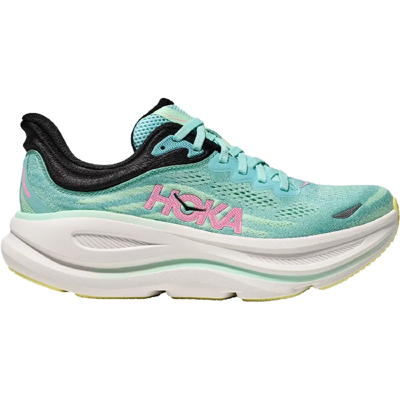 Athletic shoes for sandy trails-Women's Hoka Bondi 9 Blue Spark/Mint Fluorite Mesh