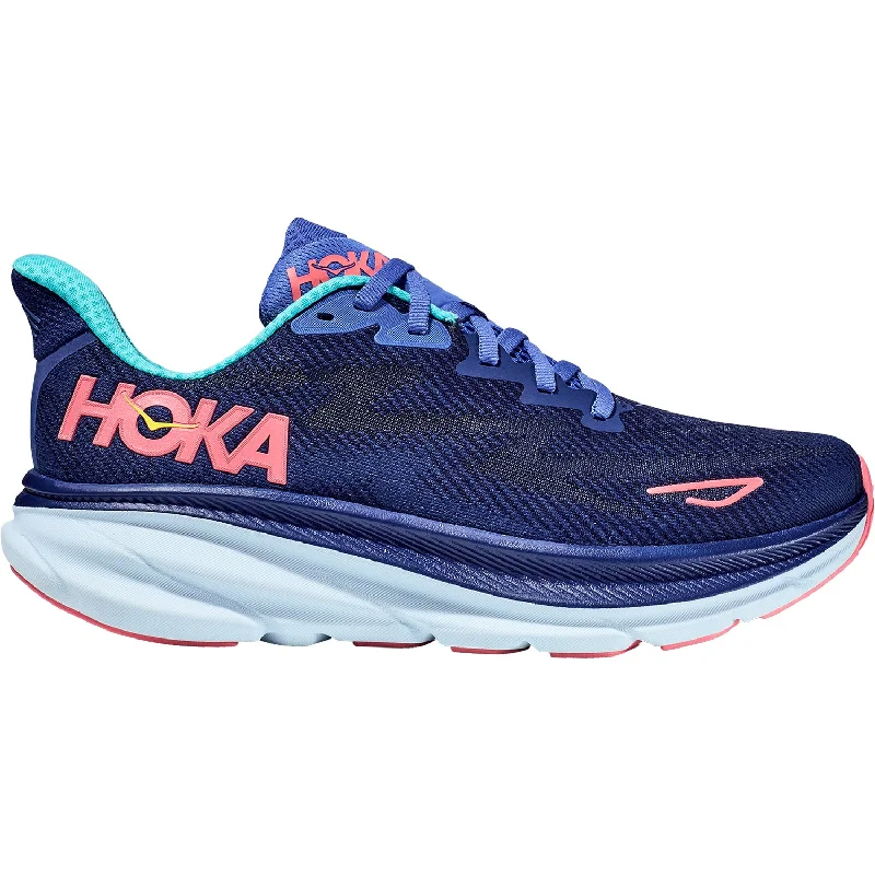 Athletic shoes for snowy jogs-Women's Hoka Clifton 9 Bellwether Blue/Ceramic Mesh