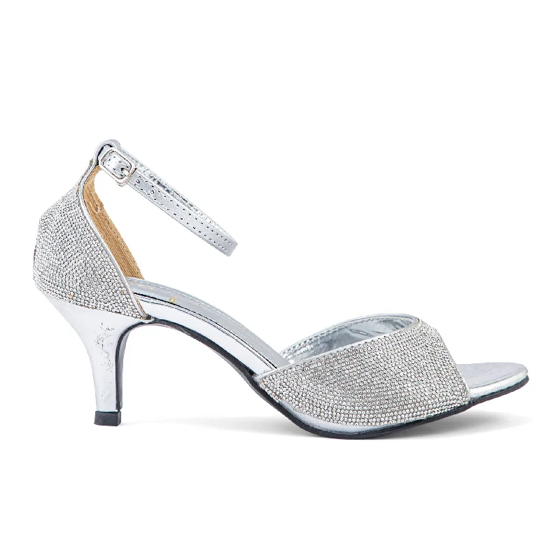 Sandals with hard sole-Silver Fancy Sandal FN5997