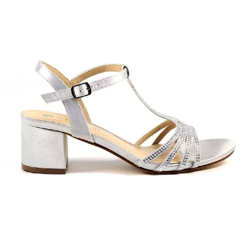 Lunar FLR063 Tatiana Ladies Silver Buckle Heels