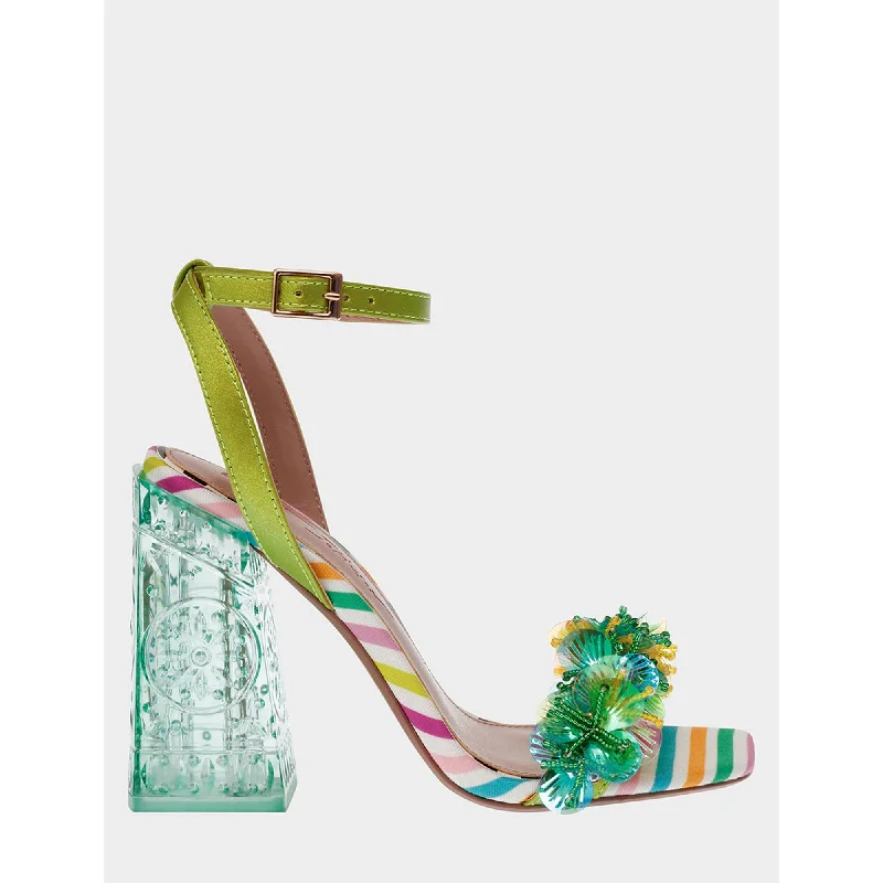 Heeled sandals for retro styleQuinta Green Multi