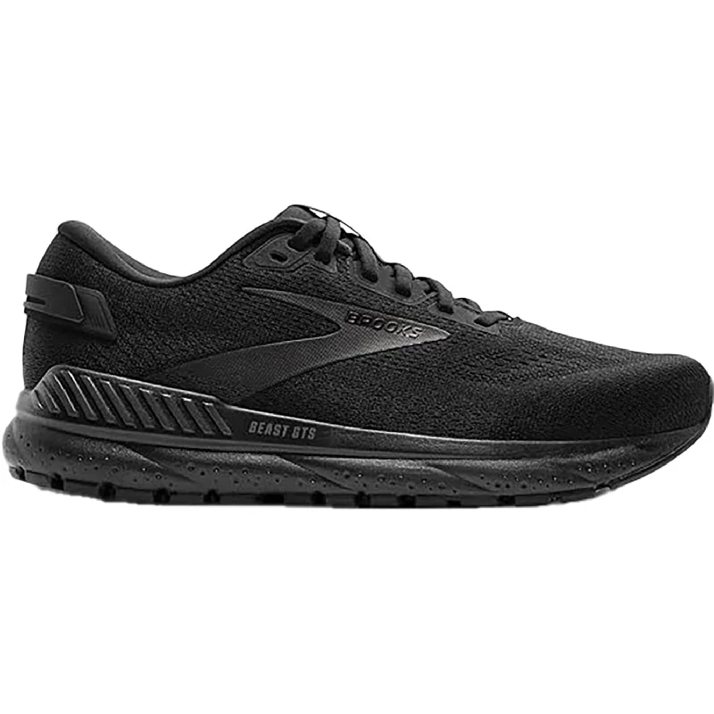 Athletic shoes for dawn runs-Men's Brooks Beast GTS 24 Black/Black/Ebony Mesh