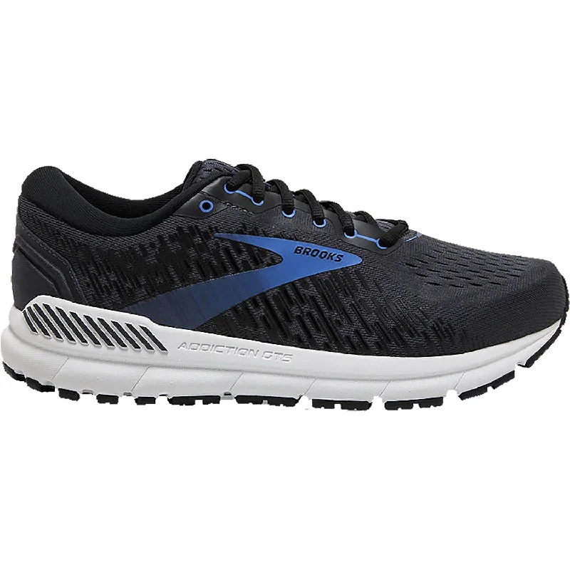 Athletic shoes for warm jogs-Men's Brooks Addiction GTS 15 India Ink/Black/Blue Mesh