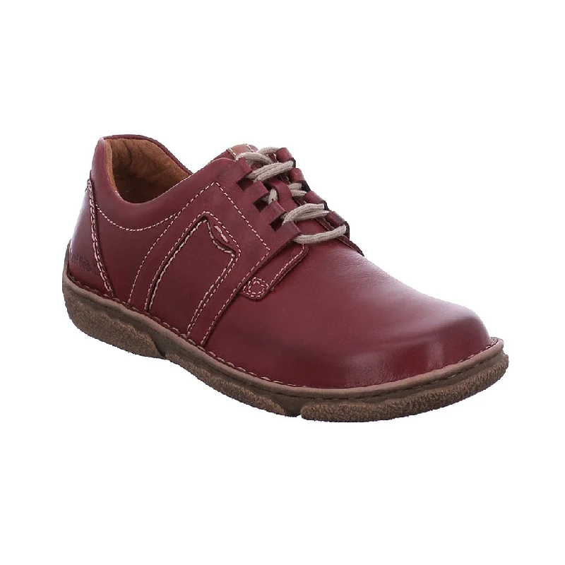 Josef Seibel 85144 Neele 44 Ladies Red Combi Leather Arch Support Lace Up Shoes