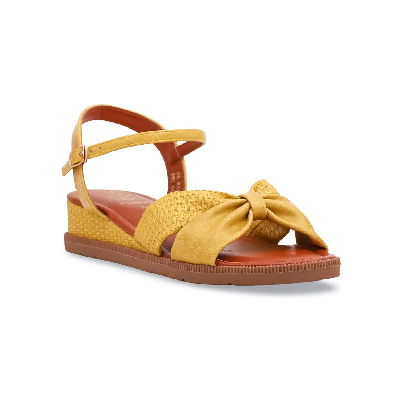 Sandals for everyday looks-Yellow Formal Sandal PU0095