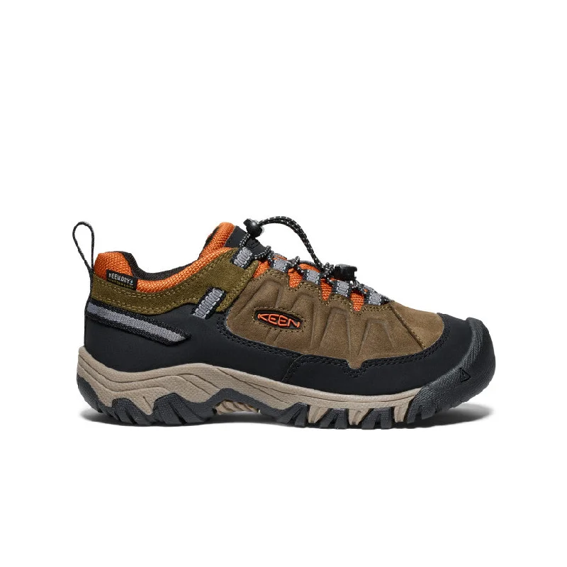 Big Kids' Targhee IV Waterproof Hiking Shoe  |  Dark Olive/Gold Flame