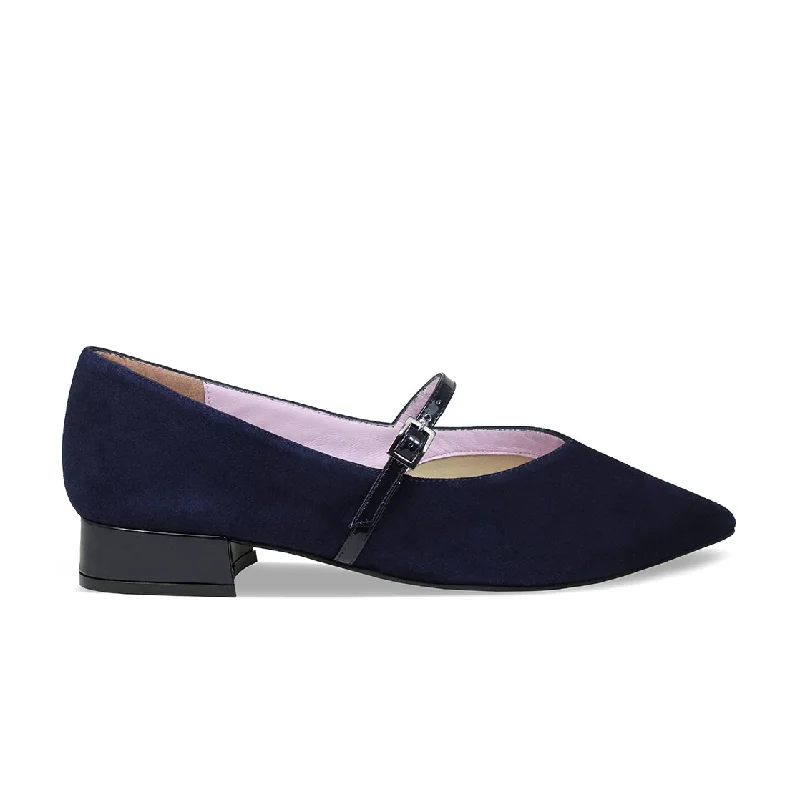 Savannah: Navy Suede & Patent