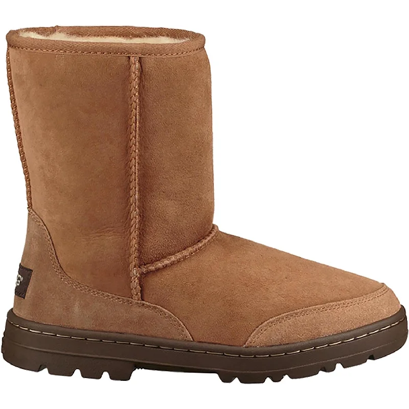 Booties with suede textureWomen's UGG Ultra Short Revival Chestnut Sheepskin