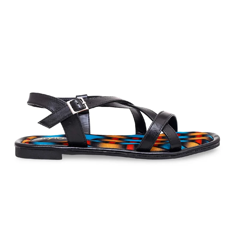 Sandals for wide feet-Black Formal Sandal FR5265