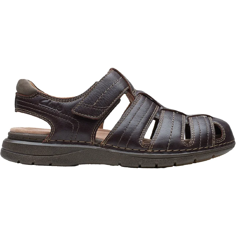 Sandals with wave design-Men's Clarks Nature Limit Mahogany Leather