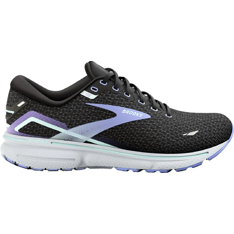 Athletic shoes for sunset jogs-Women's Brooks Ghost 15 Black/Jacaranda/Salt Mesh