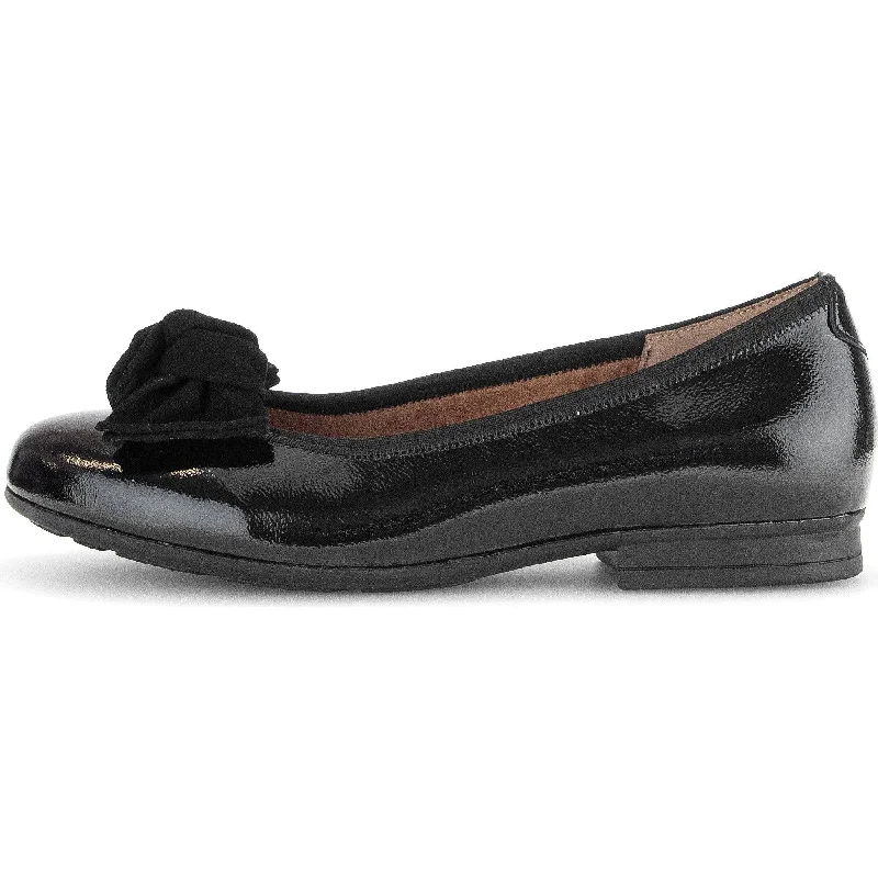 Gabor Picnic 52.462.97 Ladies Black Wide Leather Slip On Shoes