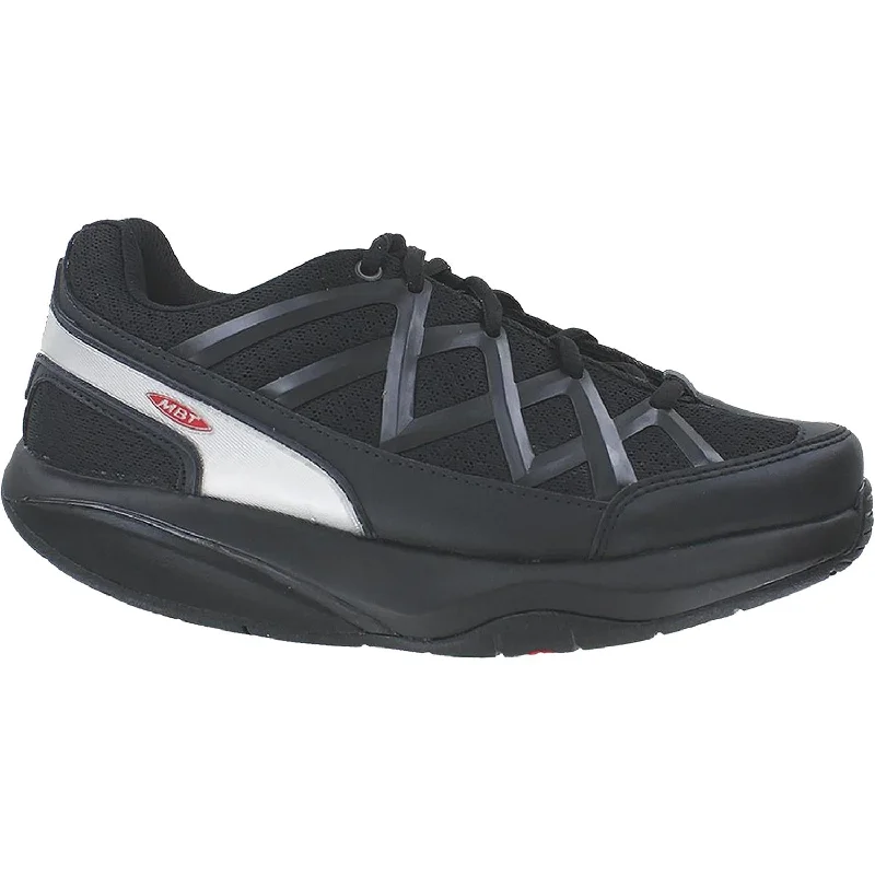 Athletic shoes with thick soles-Men's MBT Sport 3 Black Leather/Mesh