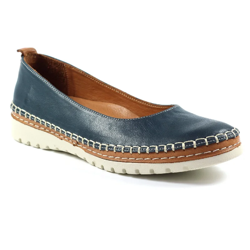 Lunar Dove FLB102 Ladies Navy Slip On Shoes