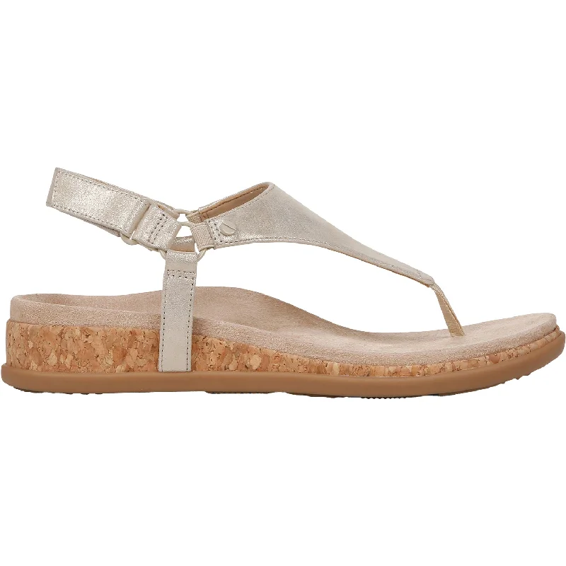 Sandals for summer-Women's Vionic Kirra II Gold Leather