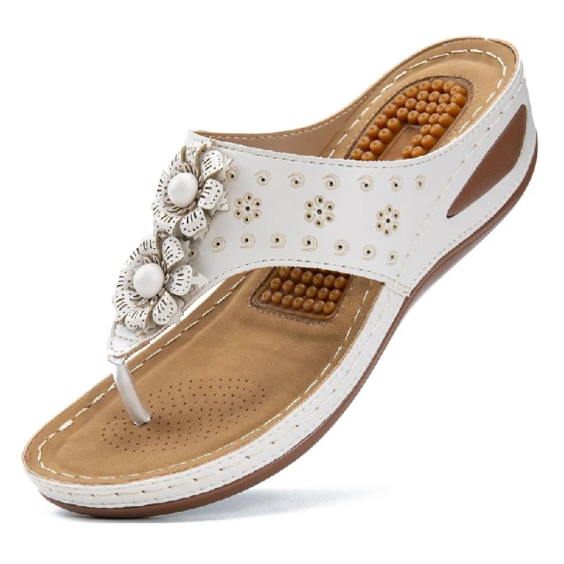 Sandals with thick sole-【No.4】Women's Sandals With Arch Support Flip Flops Platform Wedge Sandals Beach