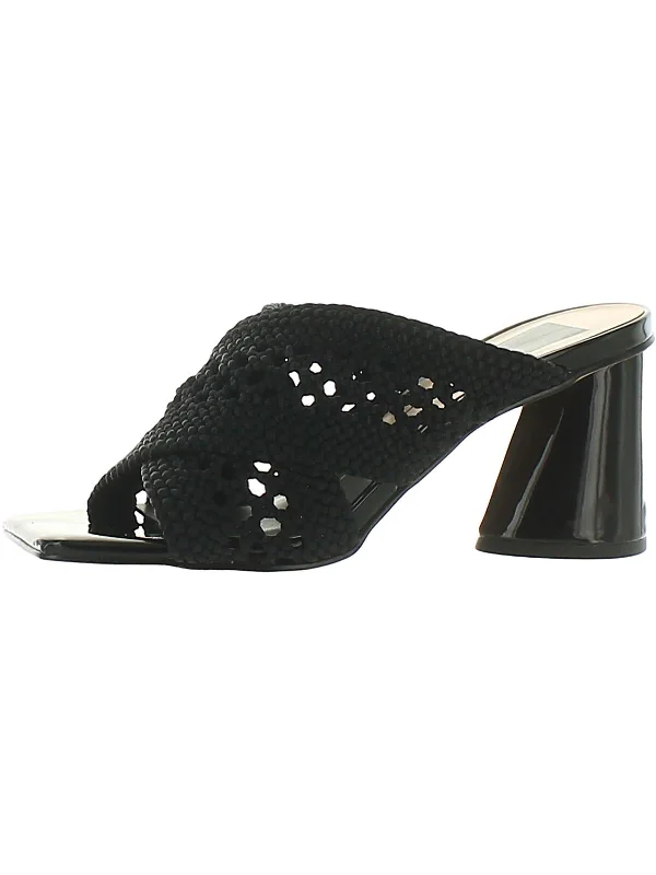 Patch Womens Square toe Slip-on Block Heels