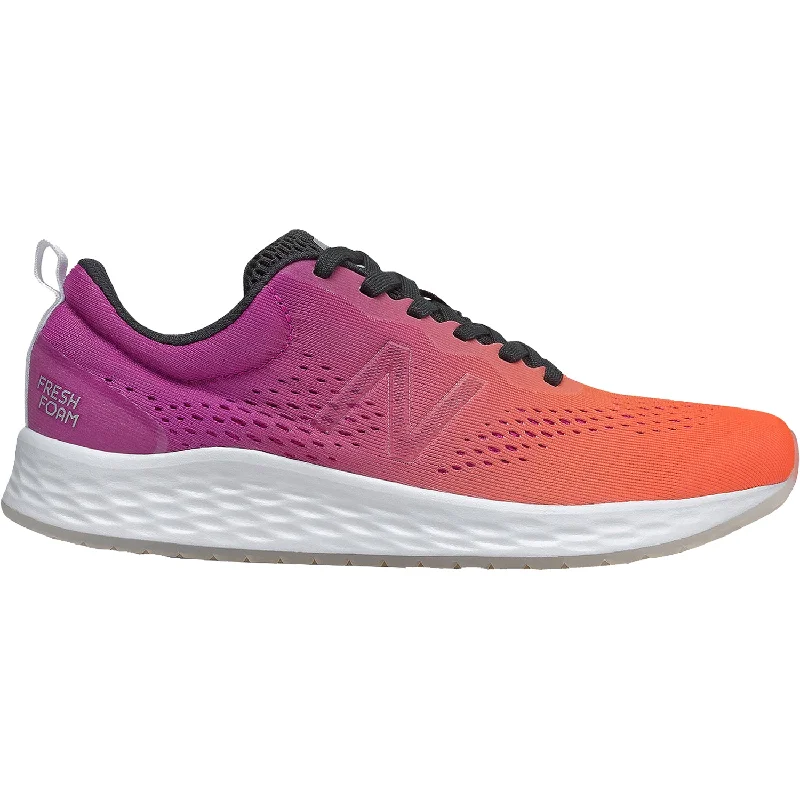 Athletic shoes for night jogs-Women's New Balance WARISTB3 Fresh Foam Arishi Orange/Pink Knit Mesh