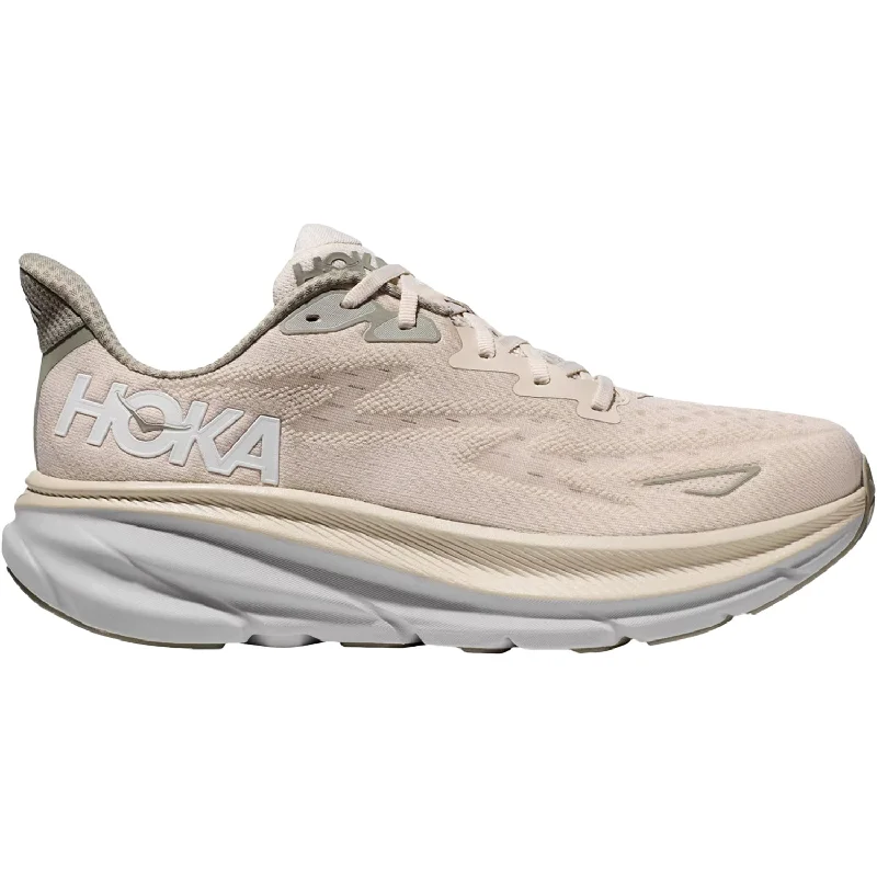 Athletic shoes with urban heels-Men's Hoka Clifton 9 Oat Milk/Barley Mesh