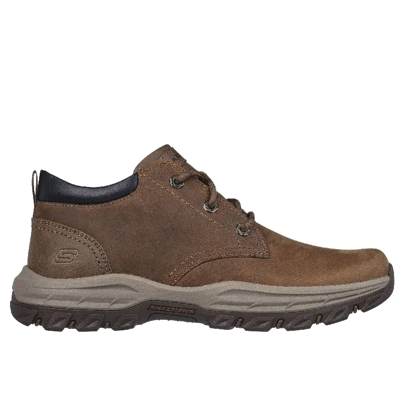 Ankle boots for pet love-Skechers 204921 Knowlson Ramhurst Mens Desert Brown Leather Lace Up Ankle Boots