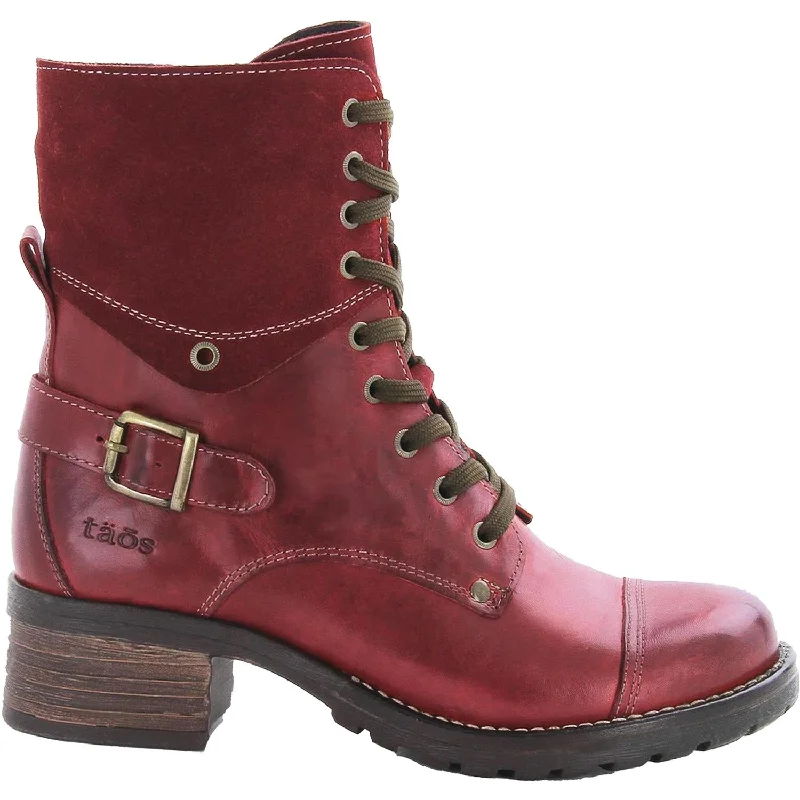 Booties with lightweight cushionWomen's Taos Crave Red Leather