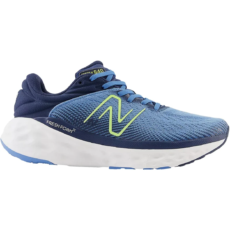 Athletic shoes for late-night jogs-Men's New Balance M840FLN Fresh Foam X Heritage Blue Mesh