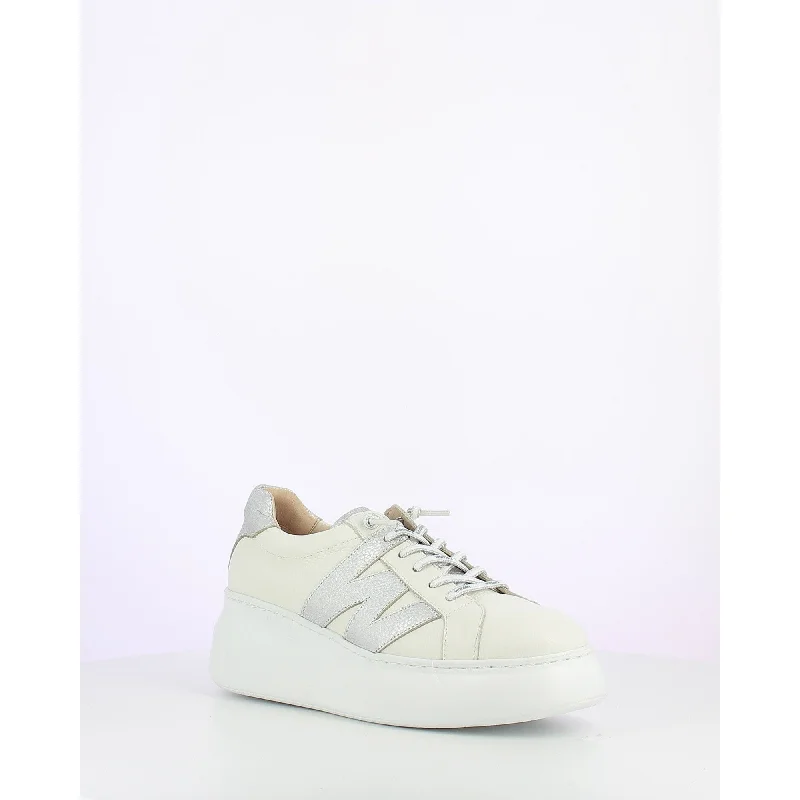 Wonders A-2650 Ladies Spanish Off White Leather Slip On Trainers