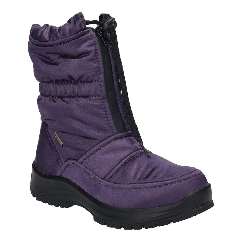 Ankle boots for movie nights-Josef Seibel Colorado 58 Ladies Purple Textile Waterproof Front Zip Ankle Boots