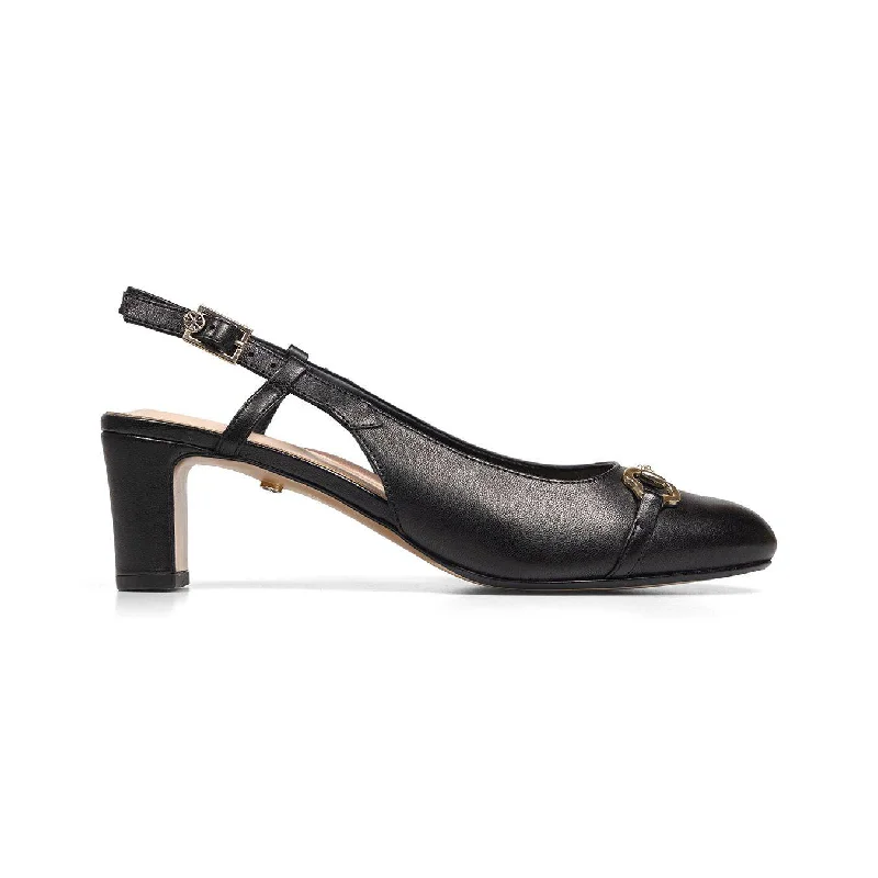 Van Dal Saskia 3369 1001 Ladies Black Leather Buckle Heels